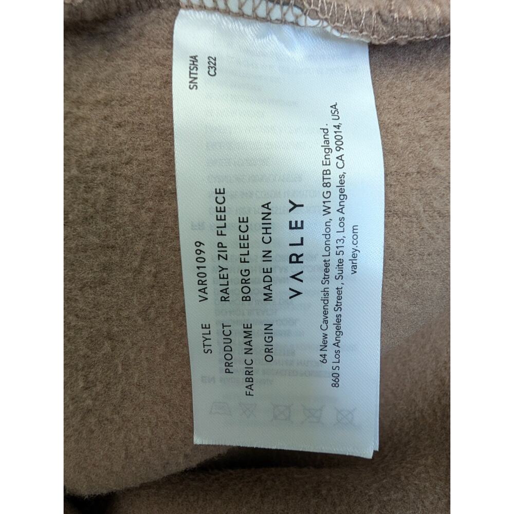 NWT Varley Raley Fleece Jacket Womens XS Brown Lightweight Full Zip VAR01099 - Picture 6 of 6
